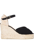 Black Bianca Wedge Heel Espadrilles 1