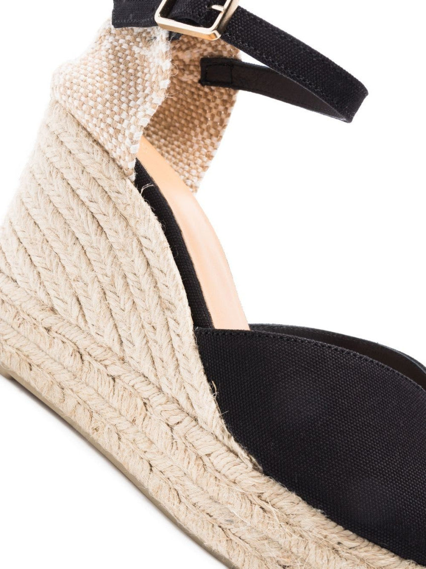 Black Bianca Wedge Heel Espadrilles 4
