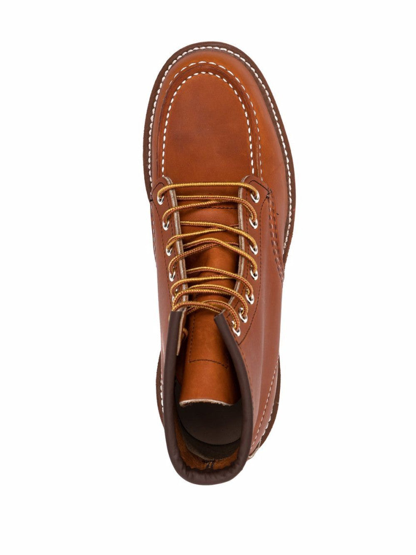 Brown Classic Moc Leather Ankle Boots 4