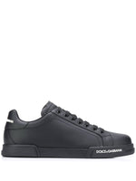 Black Portofino Leather Sneakers 1