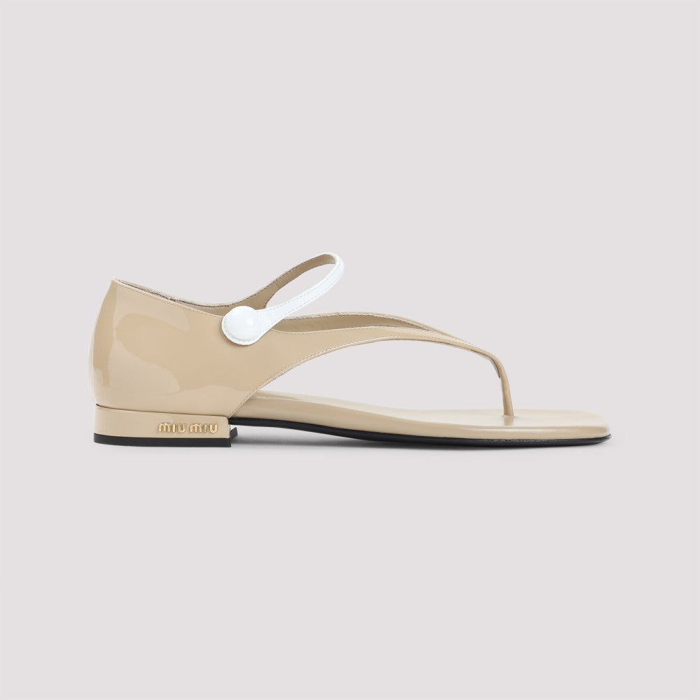 Beige Log Sandals 3