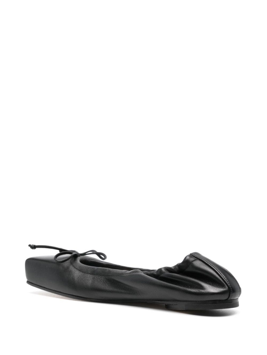 Black Leather Ballet Flats 2