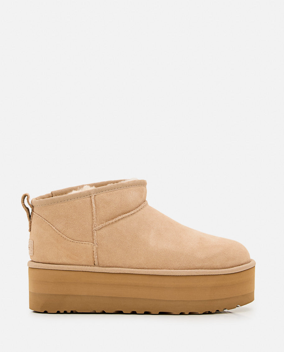 Beige Ultra Platform Boots 1