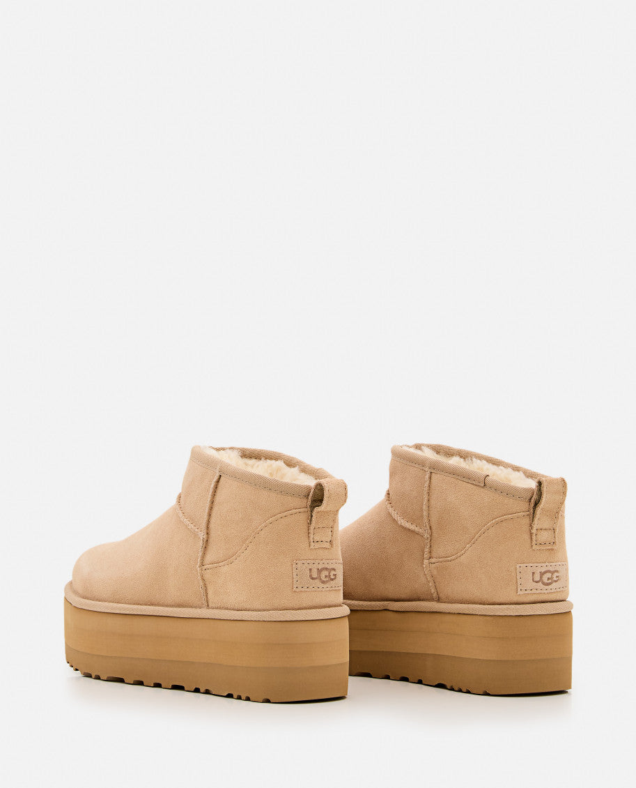 Beige Ultra Platform Boots 3