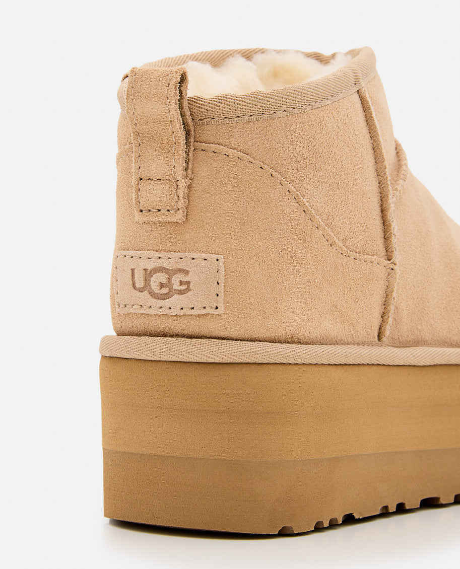 Beige Ultra Platform Boots 4