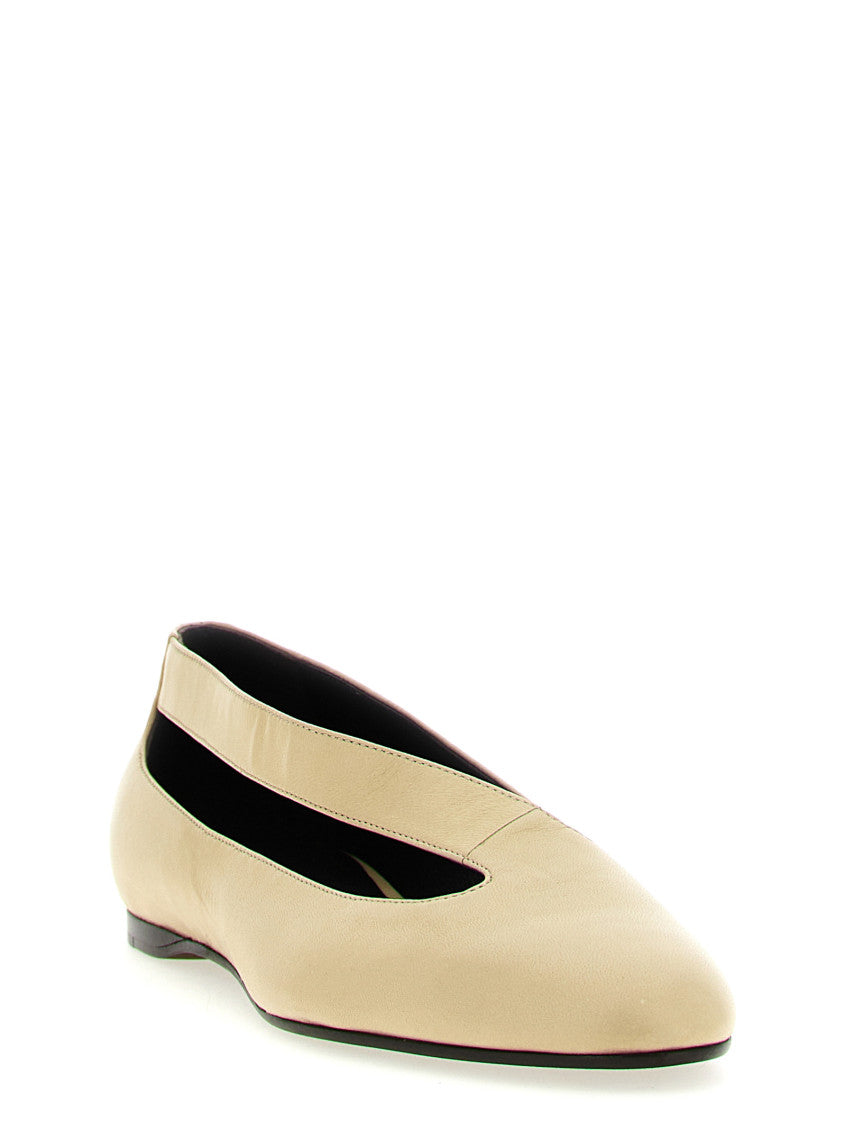 Beige Slip On Ballet Flats 2