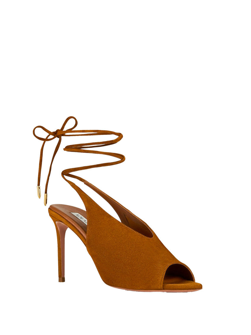 Brown Ankle-tie Heels 2
