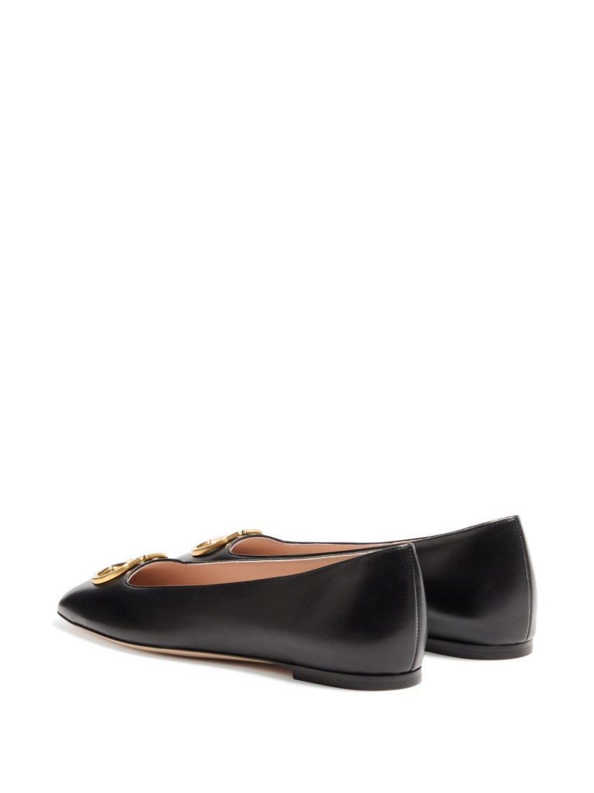 Black Logo Ballet Flats 3