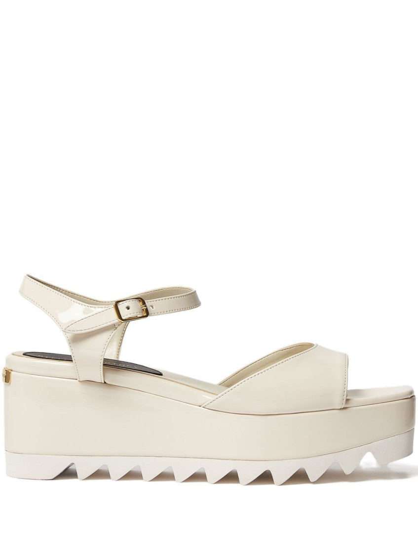White Ankle-strap Wedges 1