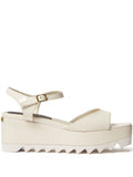 White Ankle-strap Wedges 1