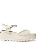 White Ankle-strap Wedges 1