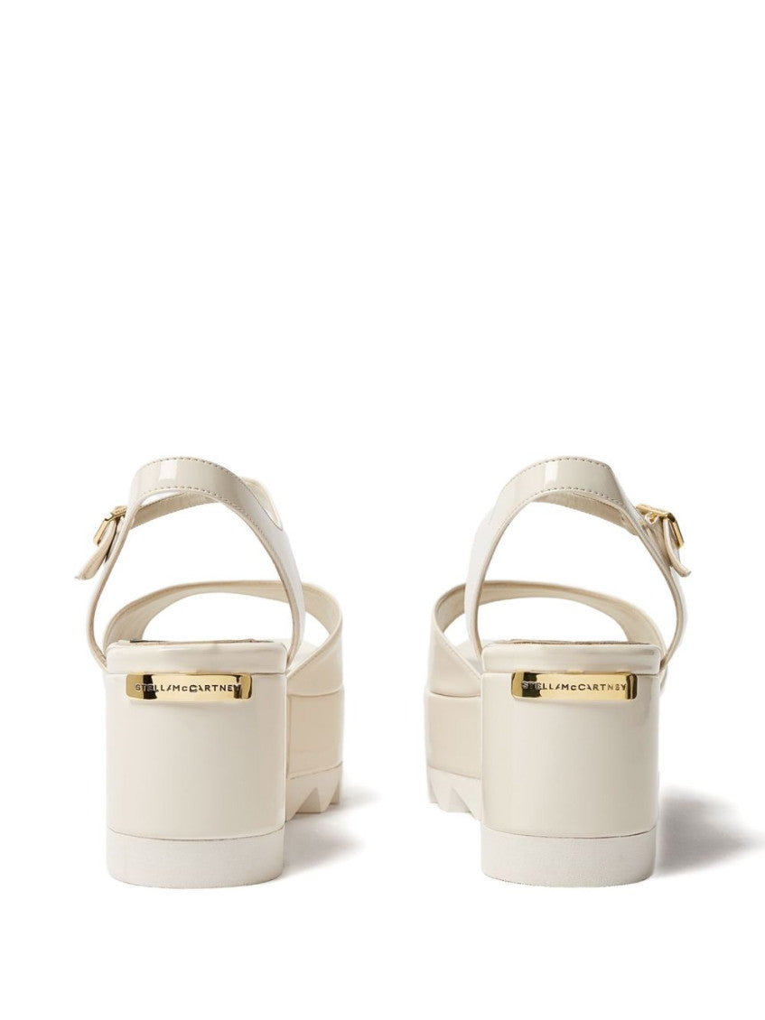 White Ankle-strap Wedges 3