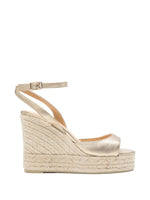 Golden Open Toe Wedges 1