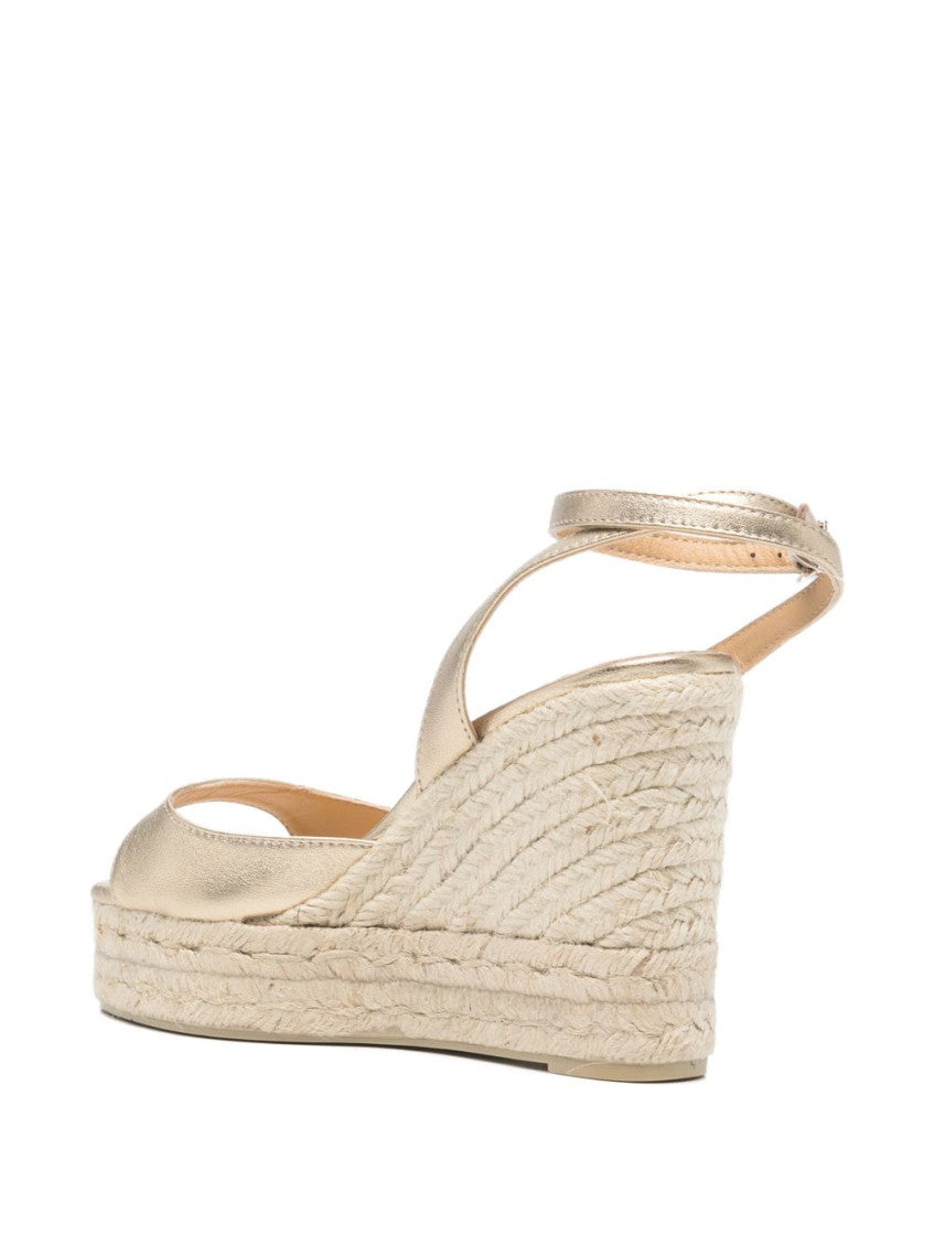 Golden Open Toe Wedges 2