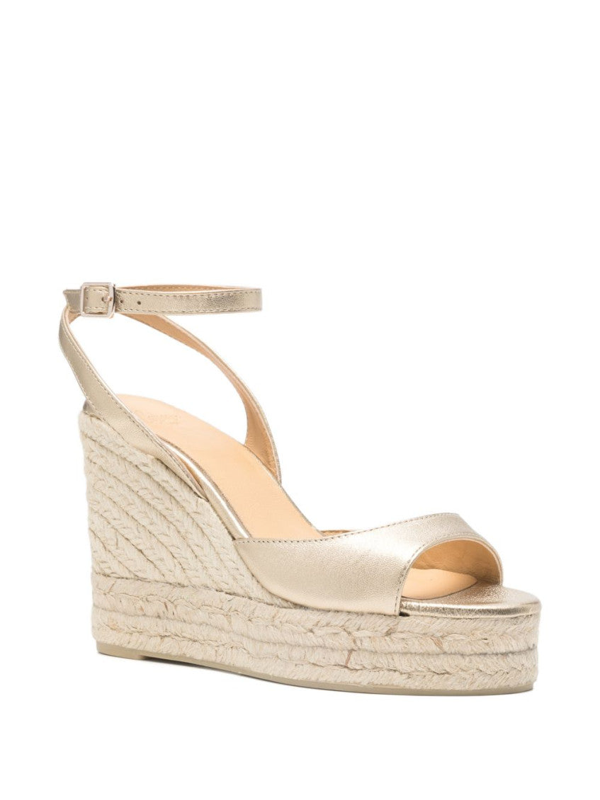 Golden Open Toe Wedges 4