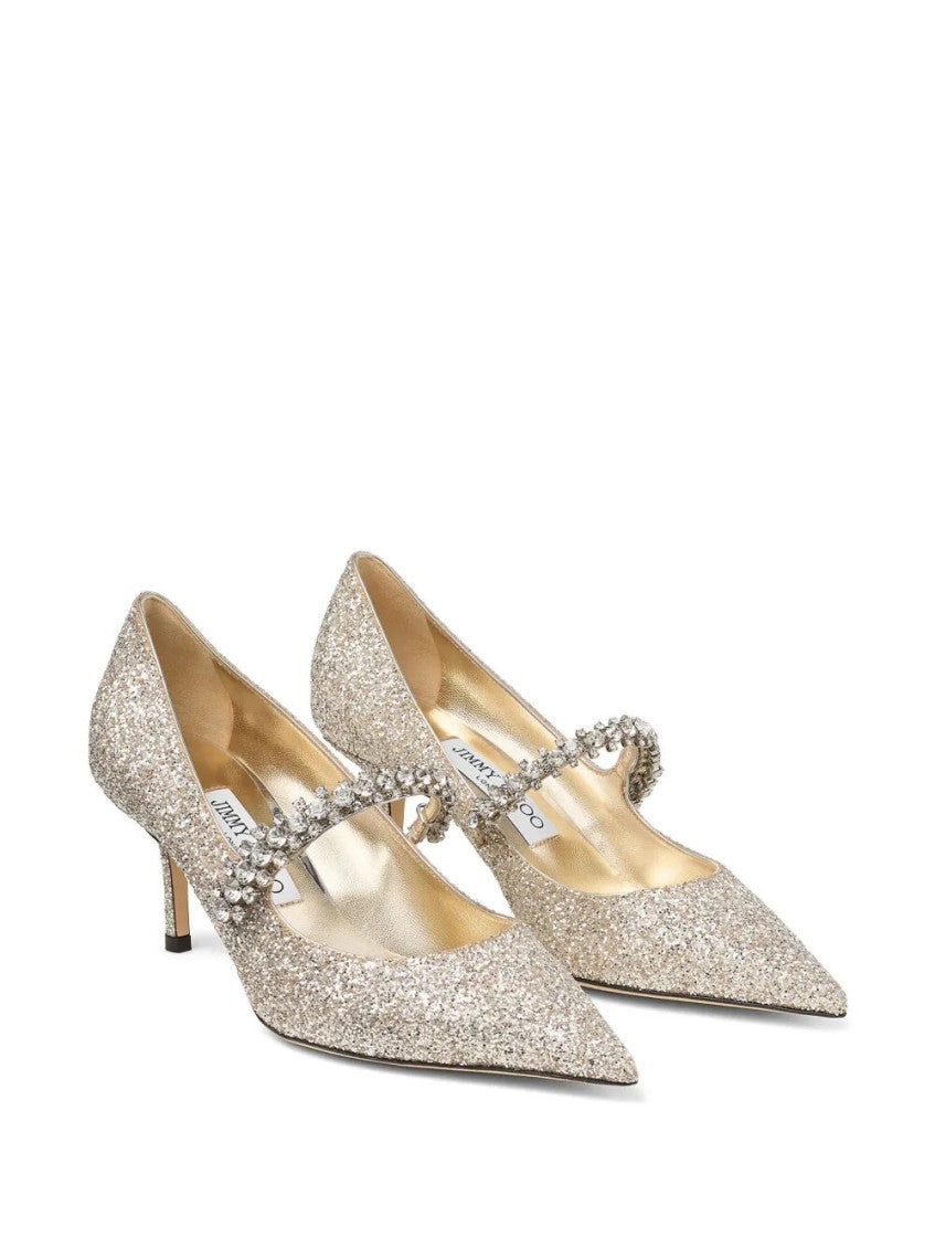 Beige Glittered Pumps 2