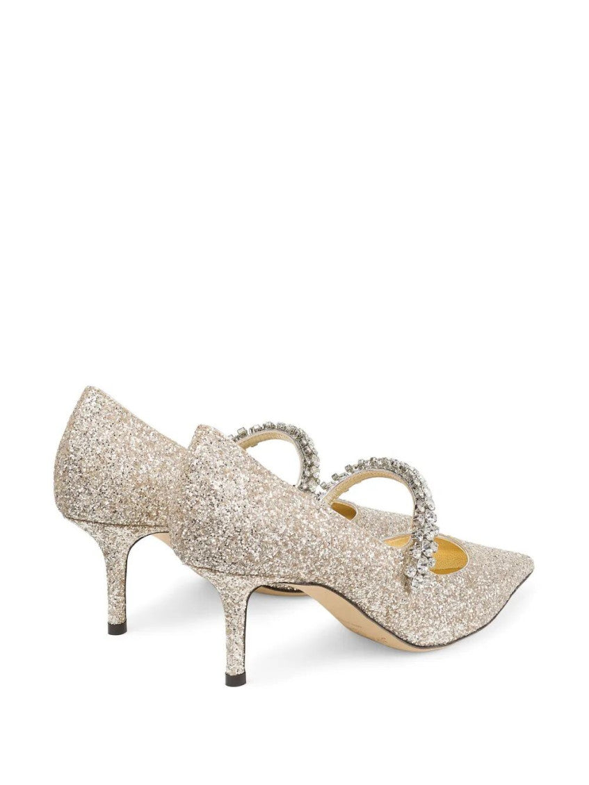 Beige Glittered Pumps 3