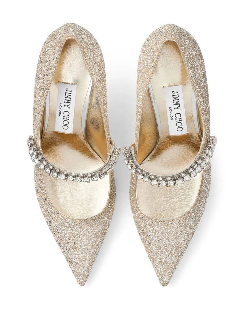 Beige Glittered Pumps 4