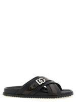 Black Logo Sandals 1