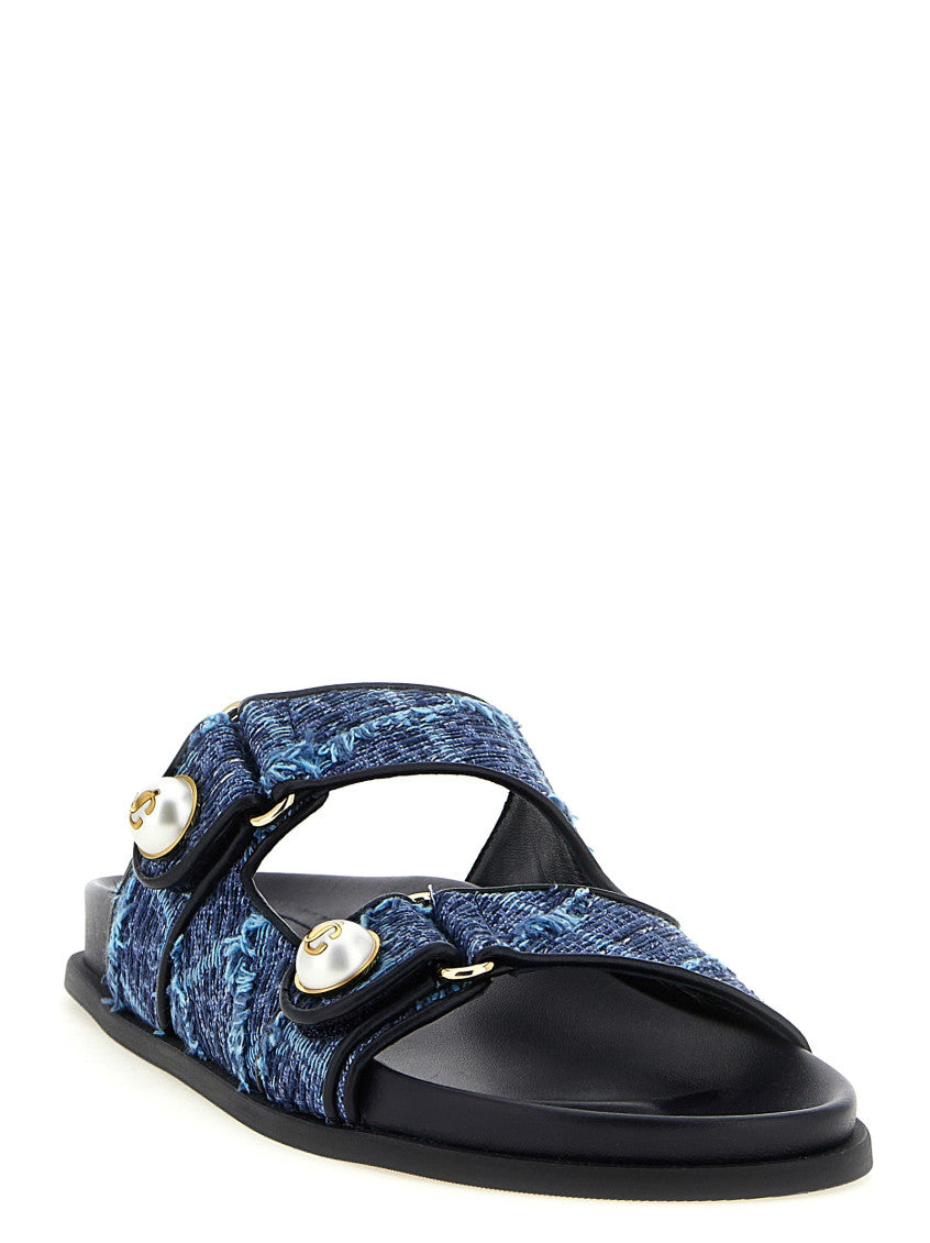 Blue Textured Fayence Sandal 2