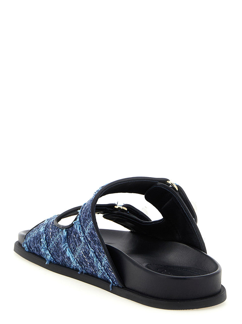 Blue Textured Fayence Sandal 4