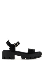 Black Open Round Toe Sandals 1