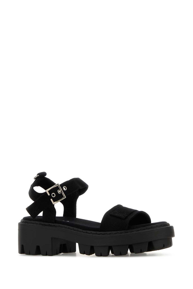 Black Open Round Toe Sandals 2
