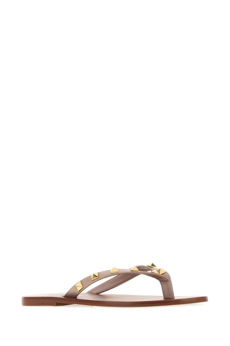 Beige Rockstud Flats 2
