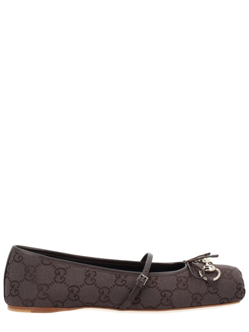 Brown Logo Ballet Flats 1