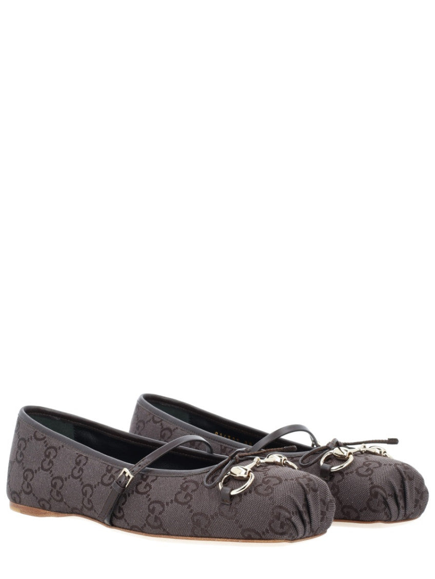 Brown Logo Ballet Flats 2