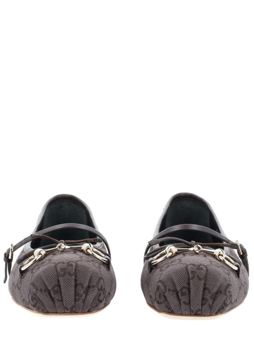 Brown Logo Ballet Flats 3