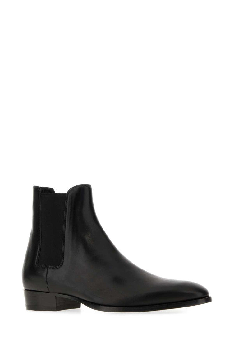 Black Solid Chelsea Boots 2