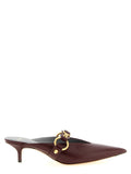 Maroon Leather Mules 1