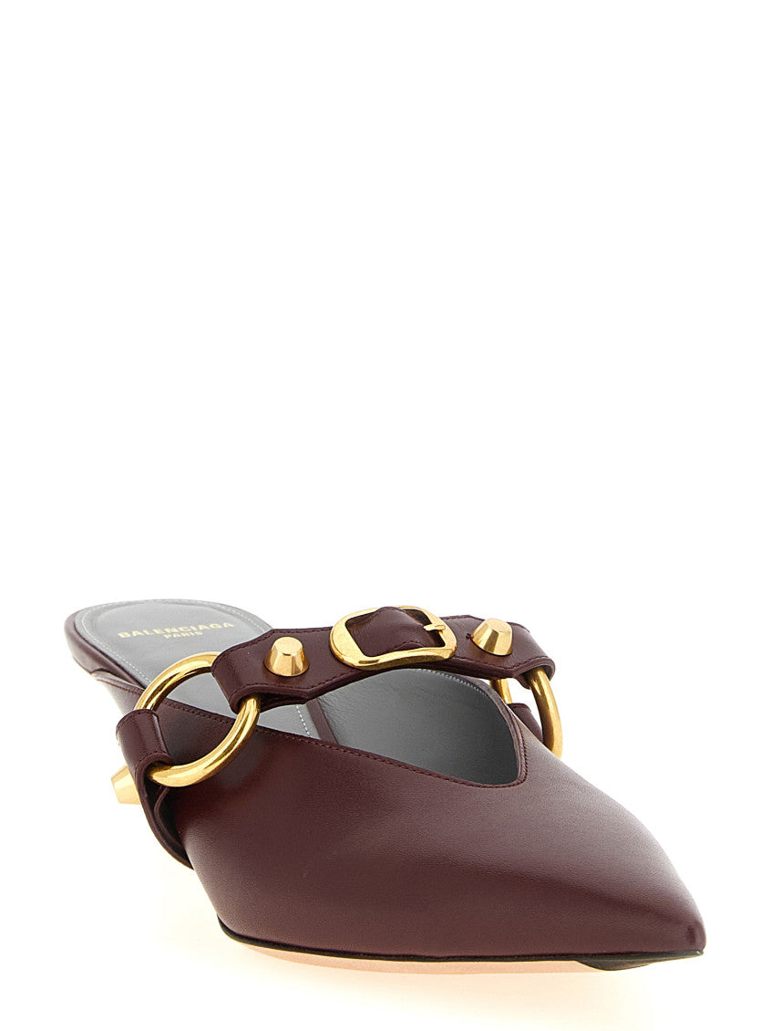 Maroon Leather Mules 2
