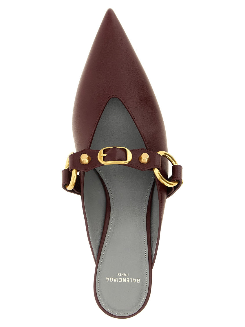 Maroon Leather Mules 4