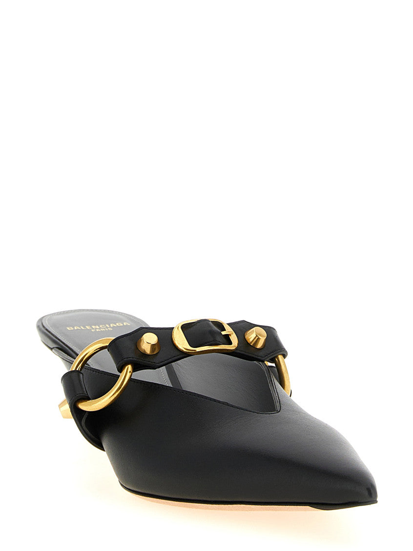 Black Leather Mules 2