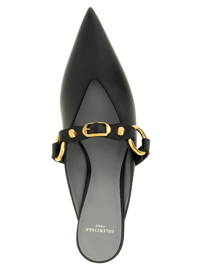 Black Leather Mules 4