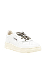 White Logo Leather Sneakers 1