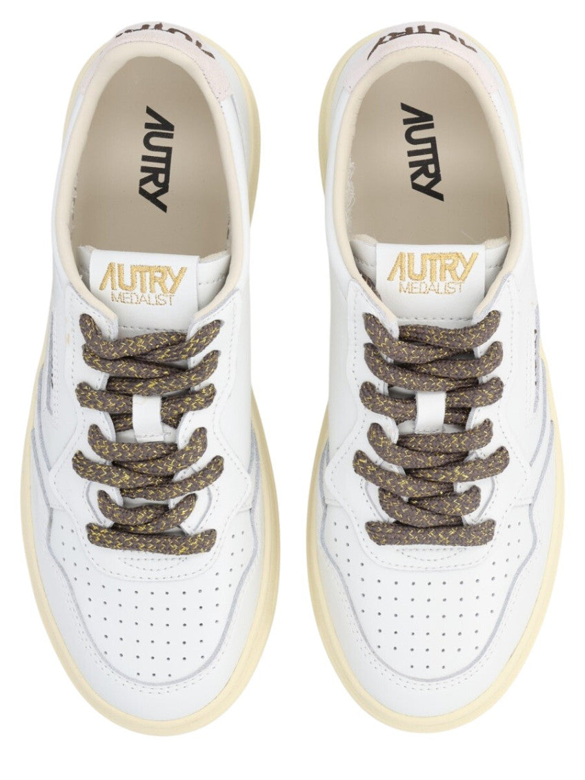 White Logo Leather Sneakers 3