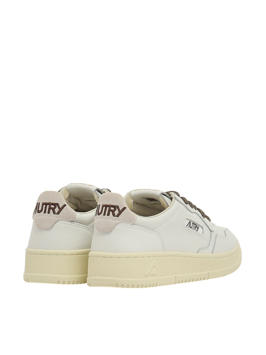 White Logo Leather Sneakers 4