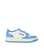 Blue Two-Tone Leather Sneakers 1