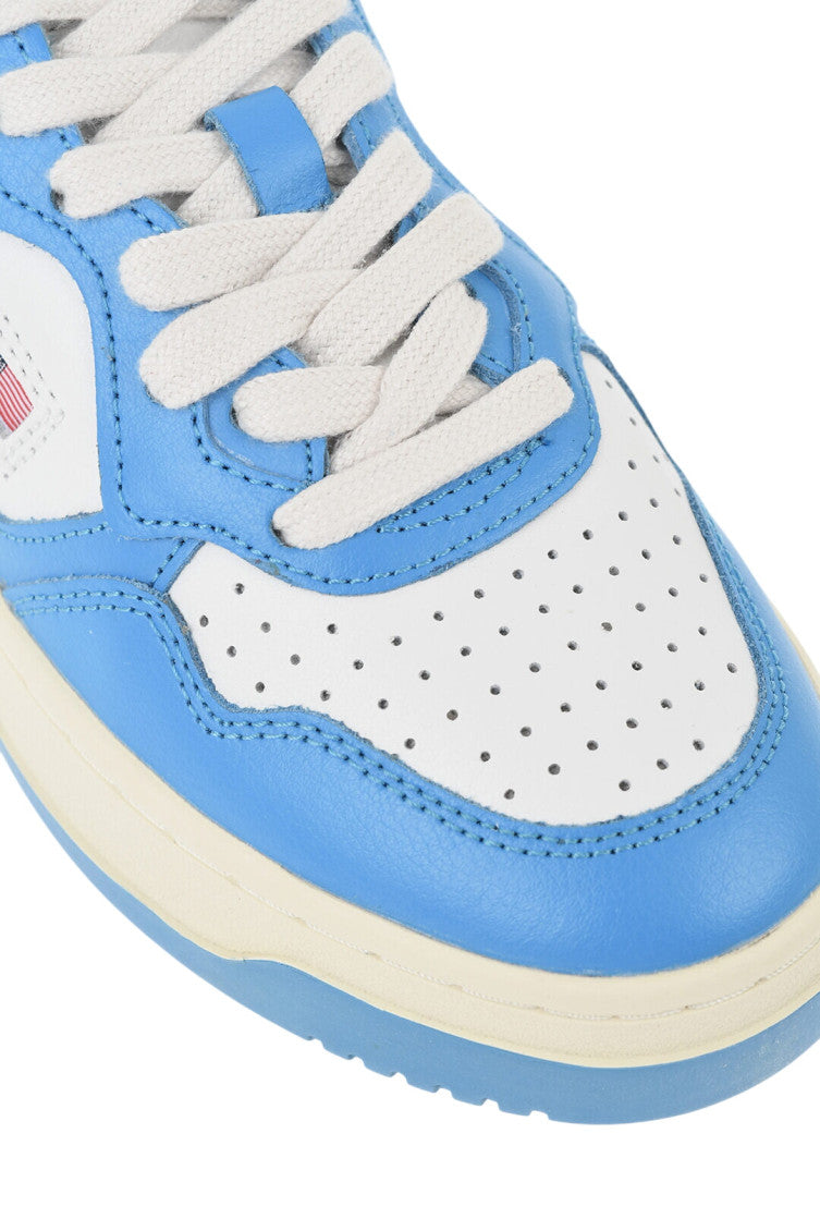 Blue Two-Tone Leather Sneakers 2