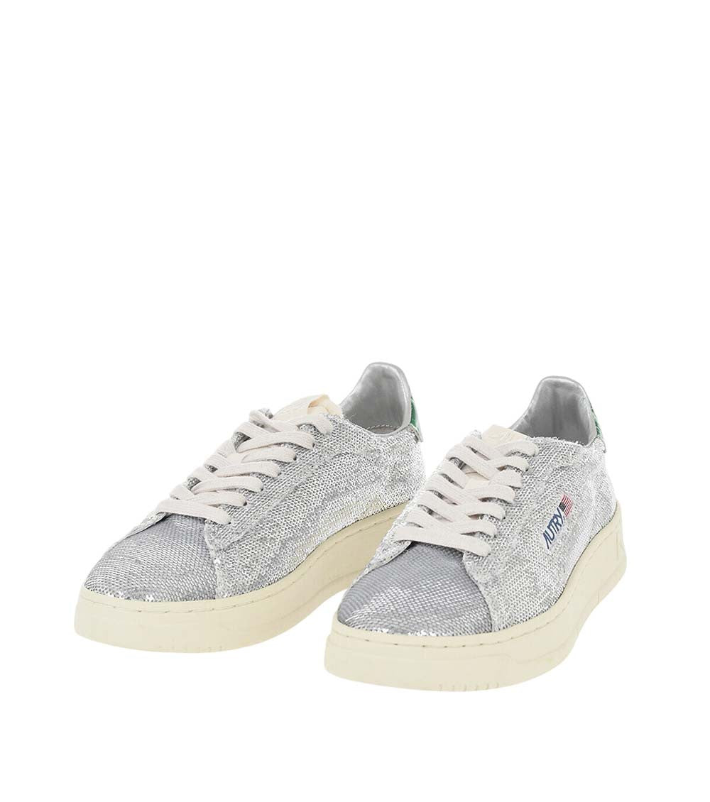 Silver Sequin Low-Top Sneakers 2