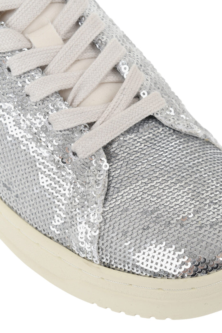 Silver Sequin Low-Top Sneakers 3