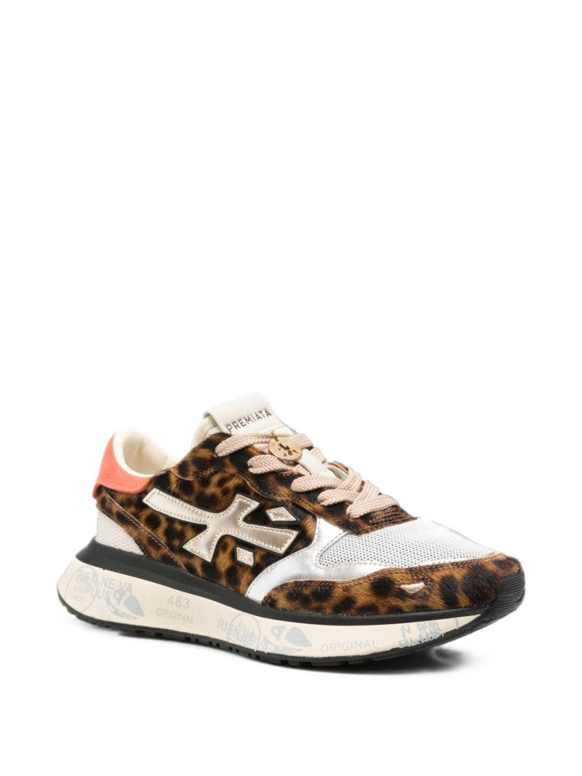 Leopard Print Color Block Sneakers 2