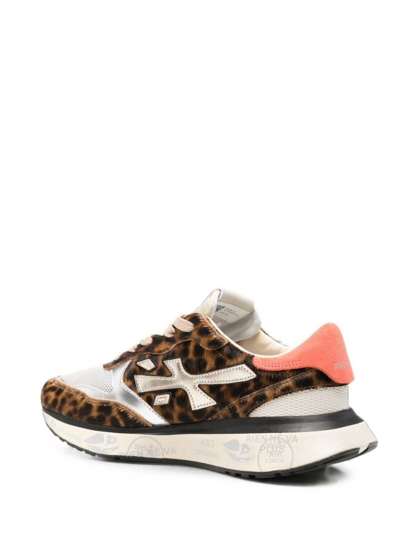 Leopard Print Color Block Sneakers 4
