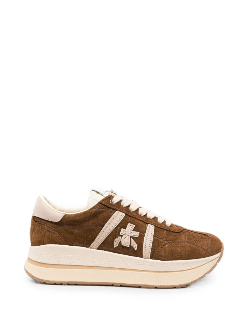 Brown Color Block Sneakers 1