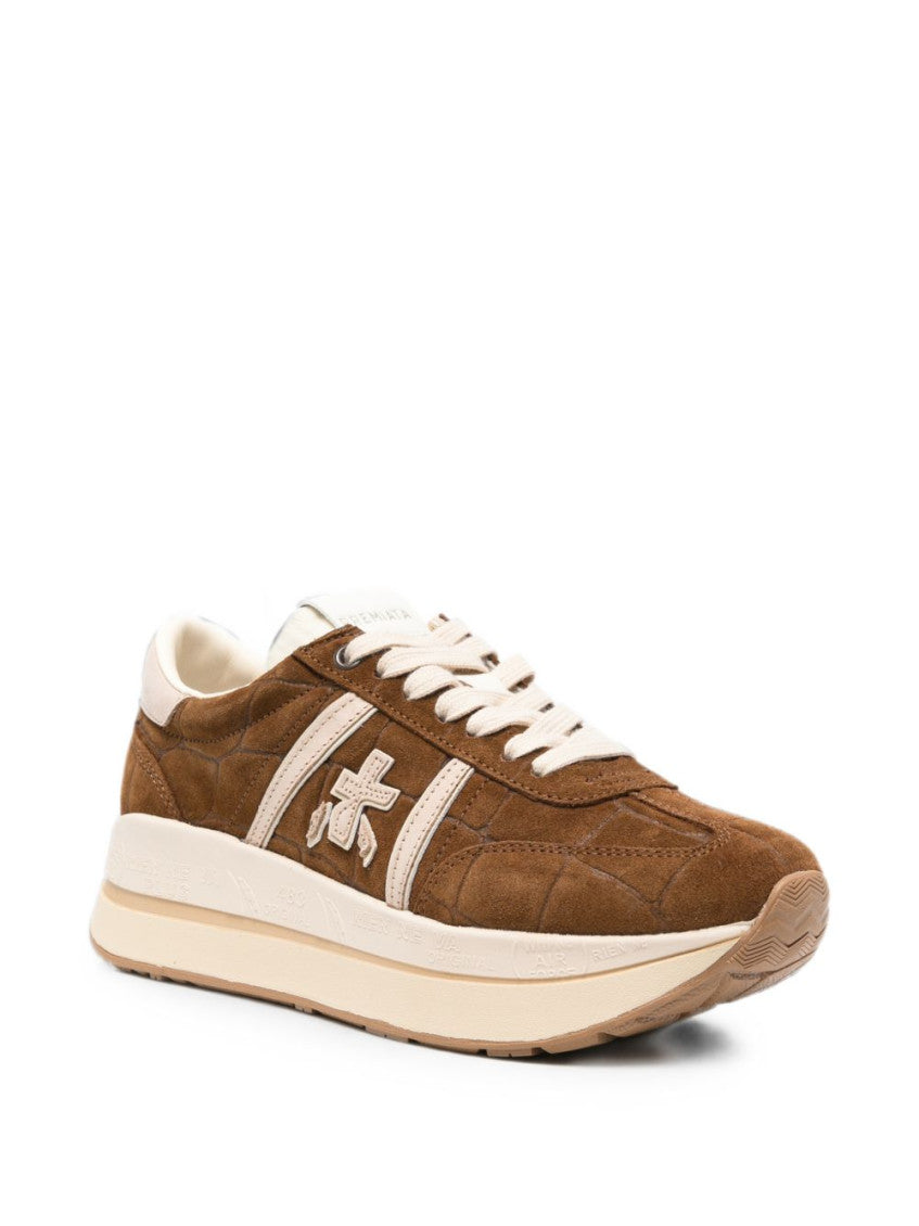 Brown Color Block Sneakers 2