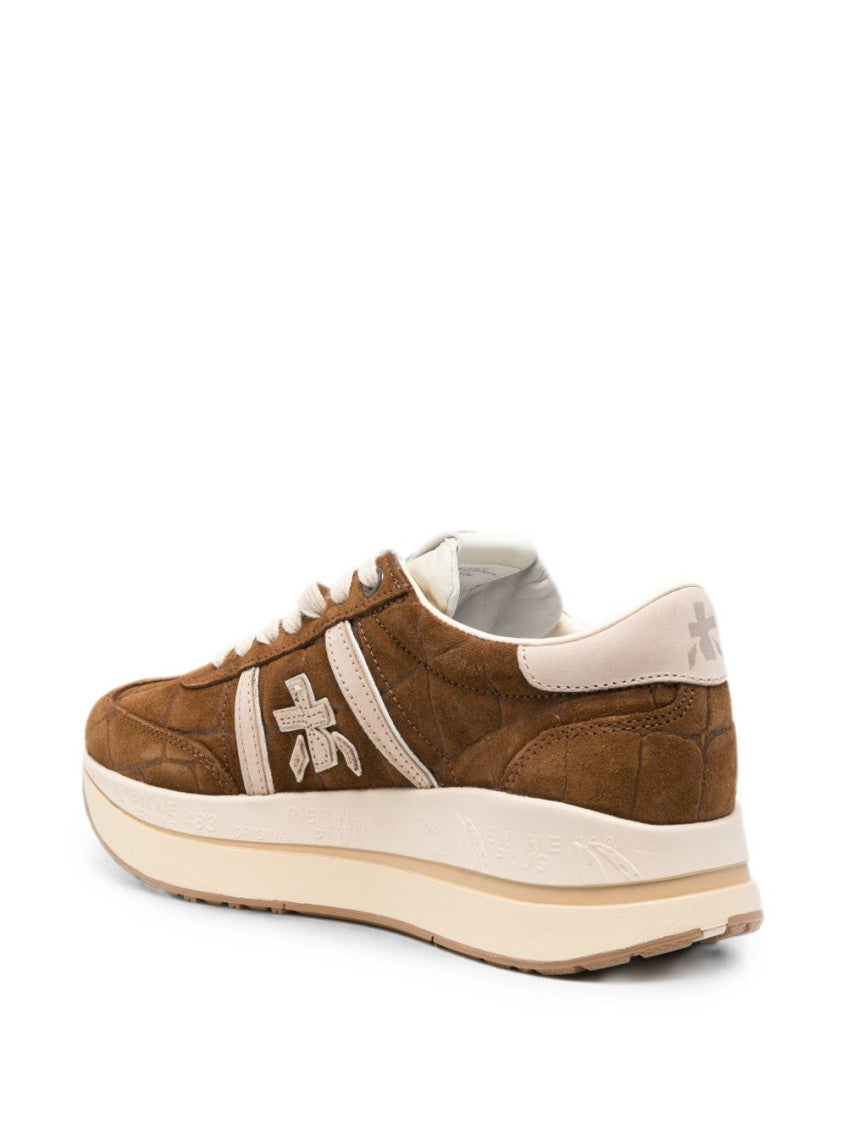 Brown Color Block Sneakers 3