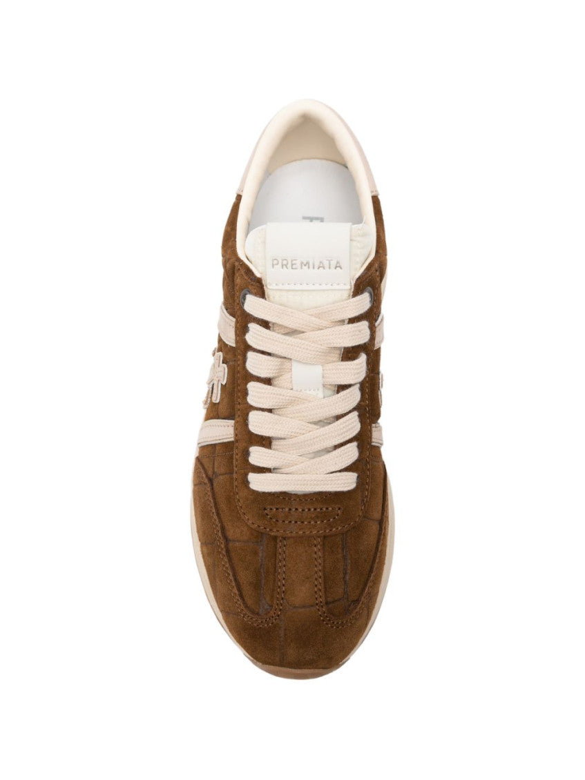 Brown Color Block Sneakers 4